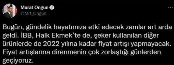 İstanbul'da Halk Ekmek ürünlerine zam!